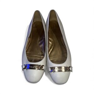 Coach Bianca ballet flats in pebbled leather with a gold-tone buckle 8.5